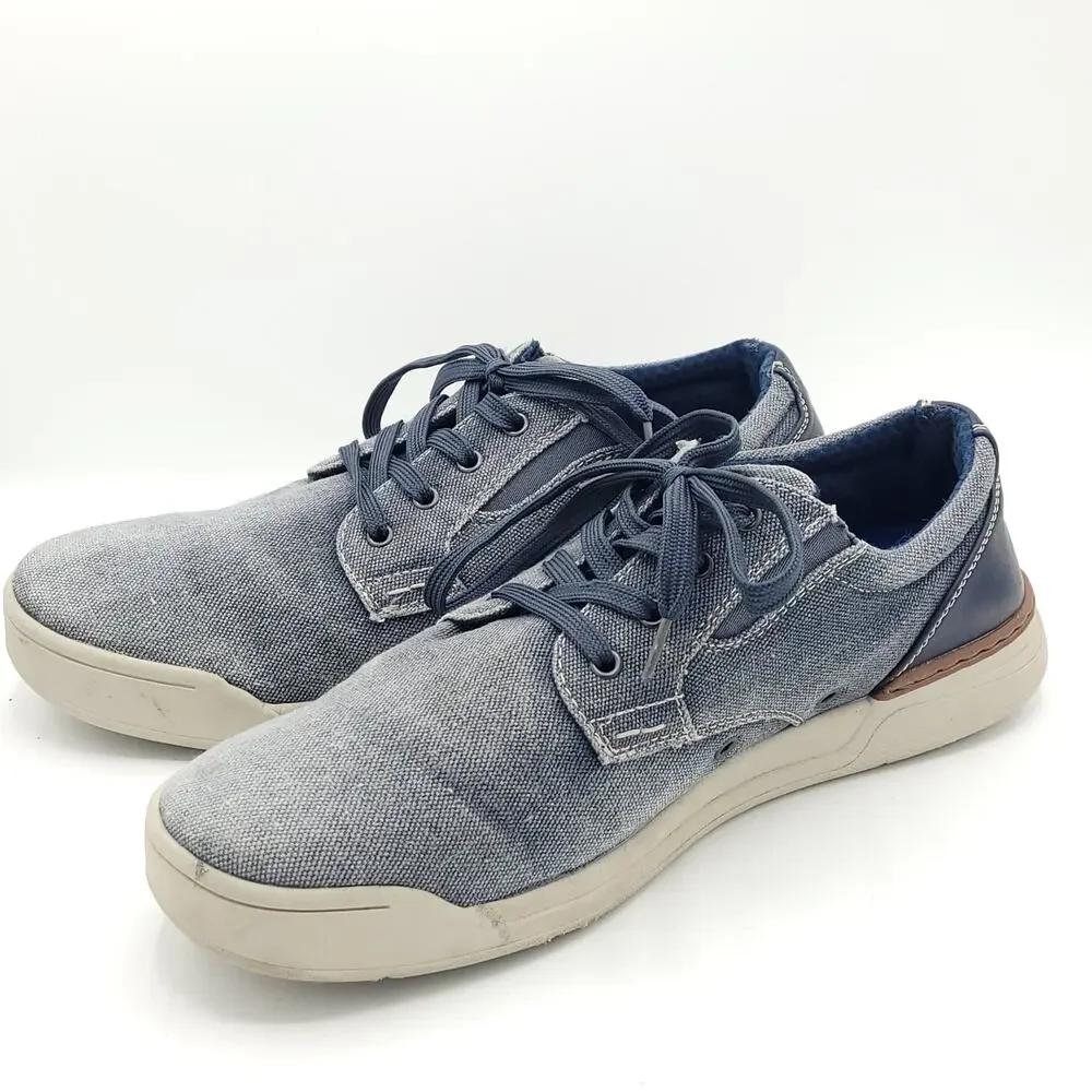 Nunn bush kore tour Toe blue canvas fatigued distressed faded Mens size 10.5